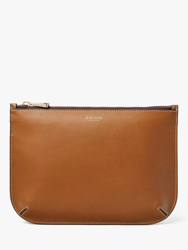 Aspinal of London large smooth leather pouch - British product