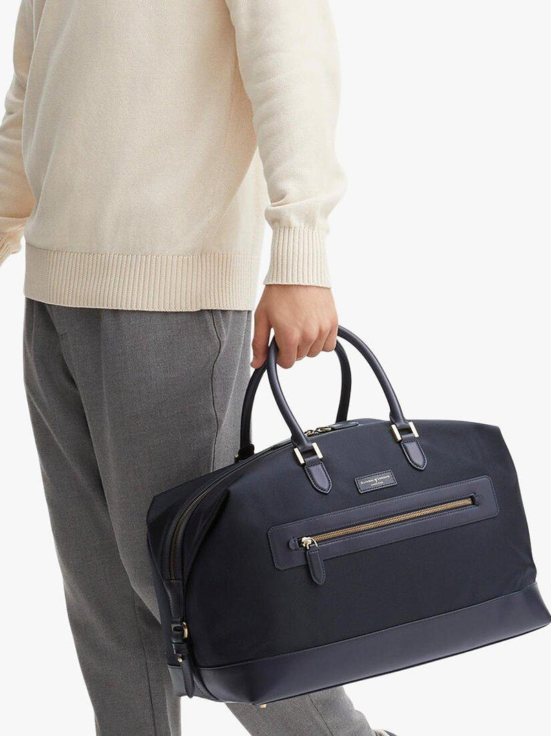 Aspinal of London nylon gym bag navy (British brand)