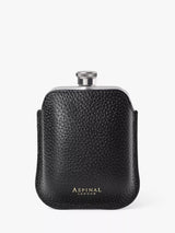 John Lewis Aspinal of London Pebble Full Grain Leather Stainless Steel 5oz Hip Flask- Buy online at McGrocer
