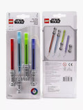 Set of 4 LEGO gel pens with red, blue, green, and purple ink, UK version
