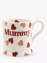 John Lewis Emma Bridgewater Pink Hearts 'Mummy' Half Pint Ceramic Mug 300ml- Buy online at McGrocer