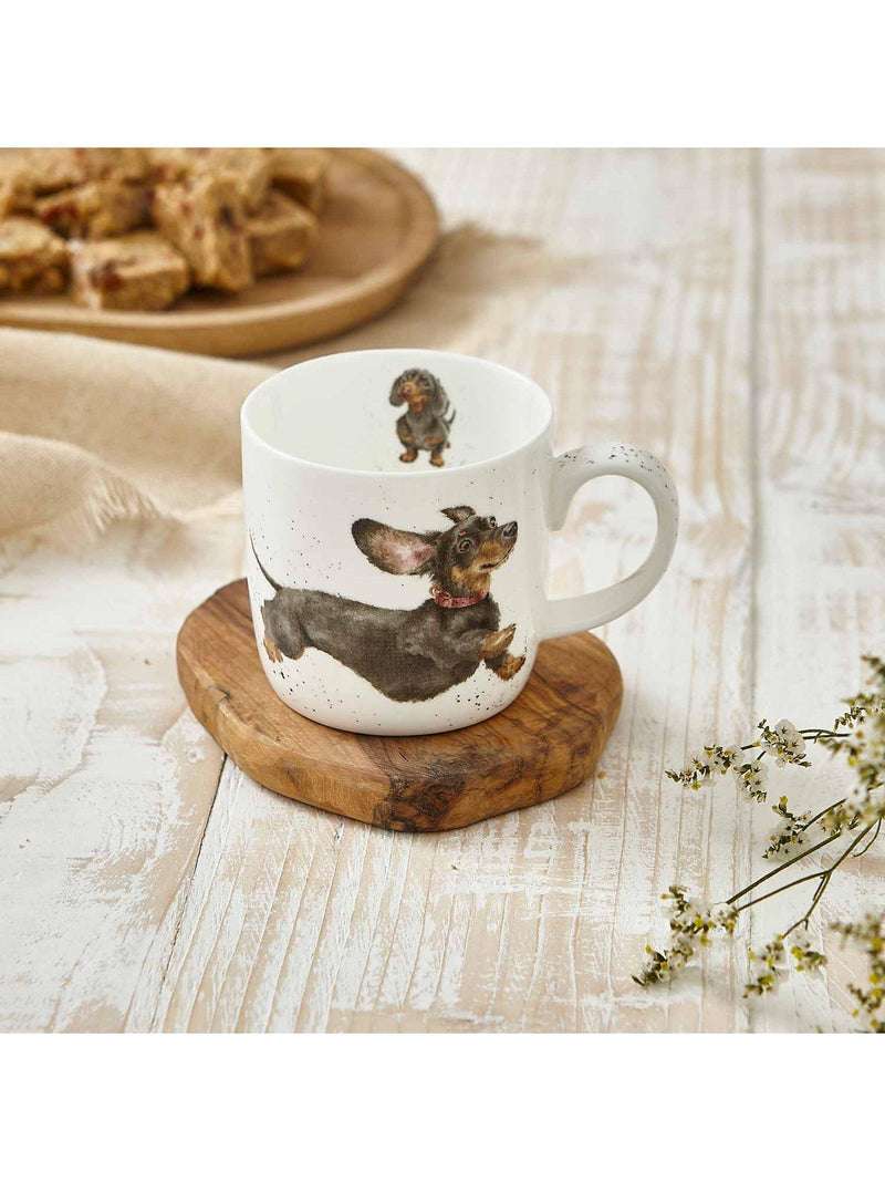 Wrendale Designs That Friday Feeling Dachshund fine bone china mug 310ml - British product