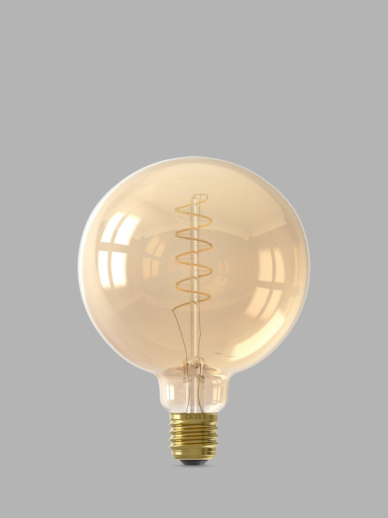 Calex 3.8W LED curly filament globe bulb, imported from the UK
