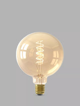 John Lewis Calex 3.8W LED Curly Filament Dimmable G125 Globe Bulb, Gold- Buy online at McGrocer