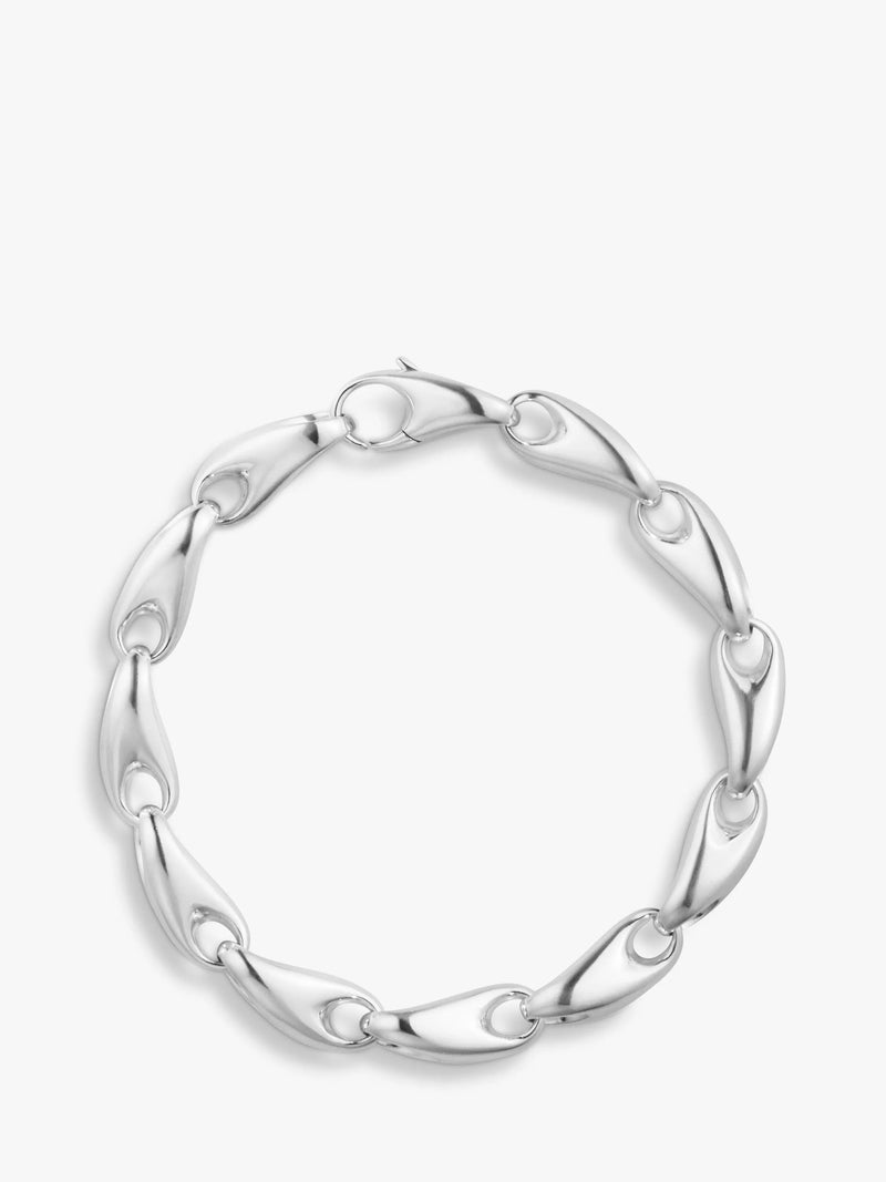 Georg Jensen organic links chain bracelet sterling silver 20cm, imported from the UK