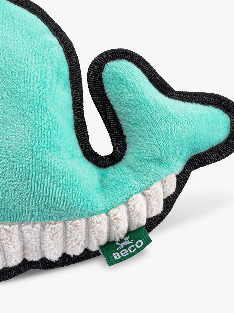 Beco Pets blue whale dog toy, a British brand
