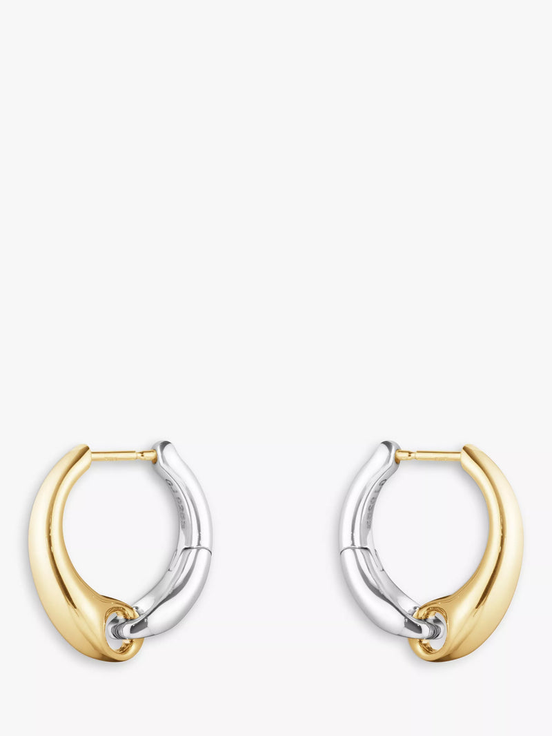 Georg Jensen two-tone hoop earrings 18ct gold and silver, UK version