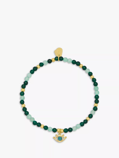 John Lewis Beaded Eye Charm Bracelet with Gold and Jade- Buy online at McGrocer
