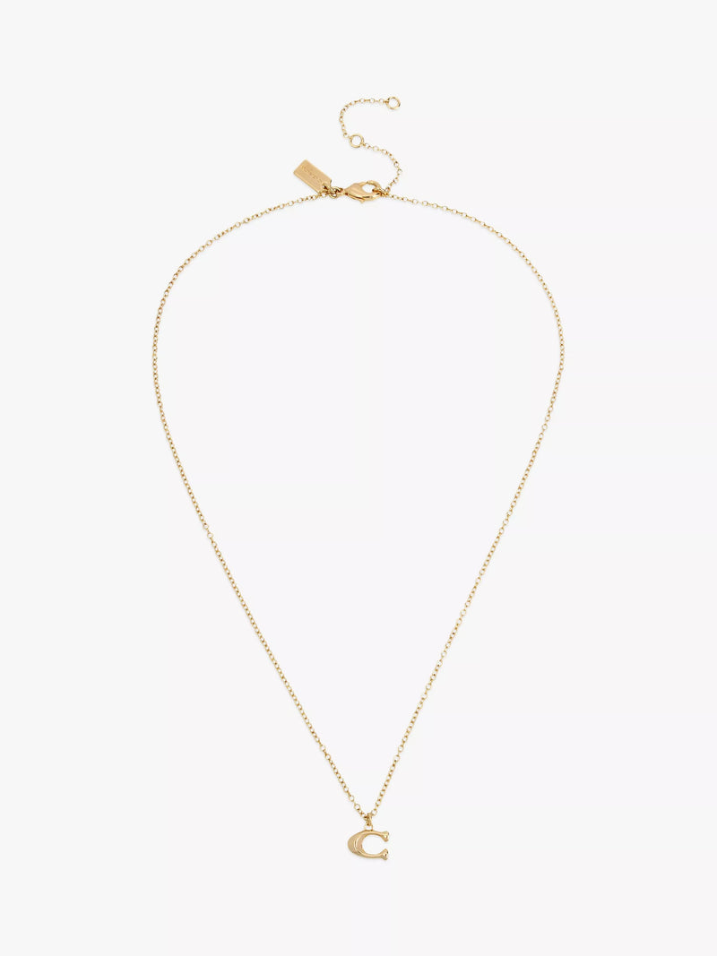 Coach Signature C gold pendant necklace, imported from the UK