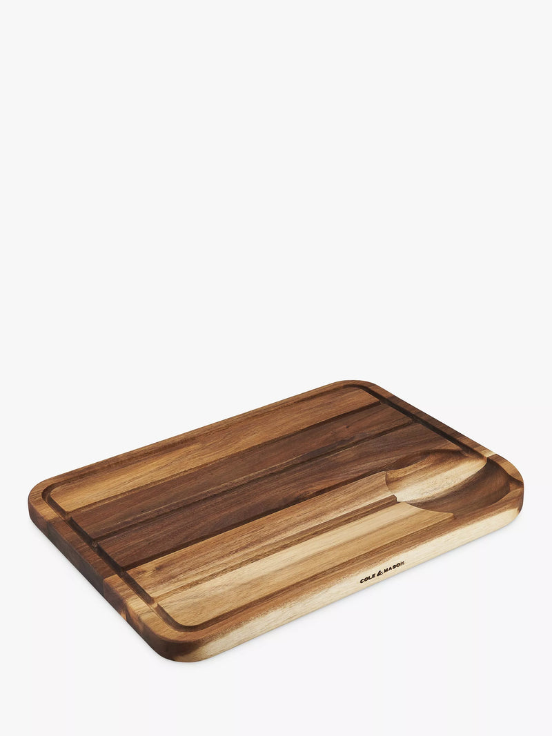 Cole & Mason Berden acacia wood carving board 46cm, imported from the UK