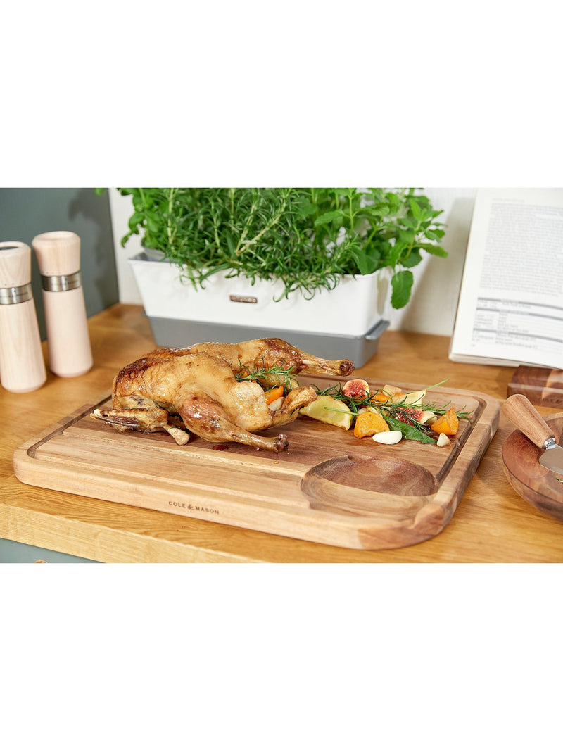 Cole & Mason Berden acacia wood carving board 46cm, imported from the UK