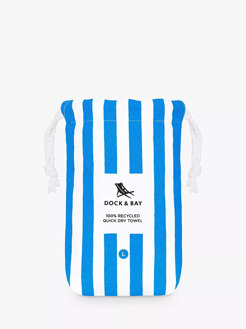 Dock & Bay Cabana Stripe Quick Dry Beach Towel - Blue