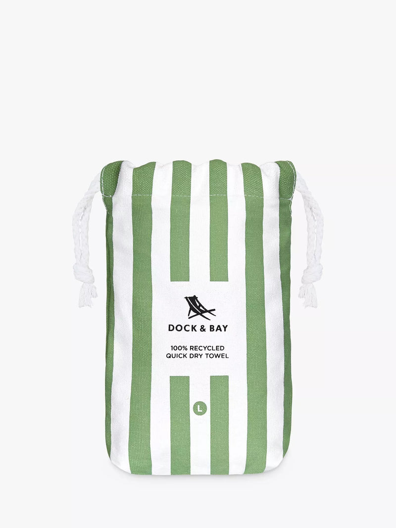 Dock & Bay Cabana Stripe Quick Dry Beach Towel - Olive
