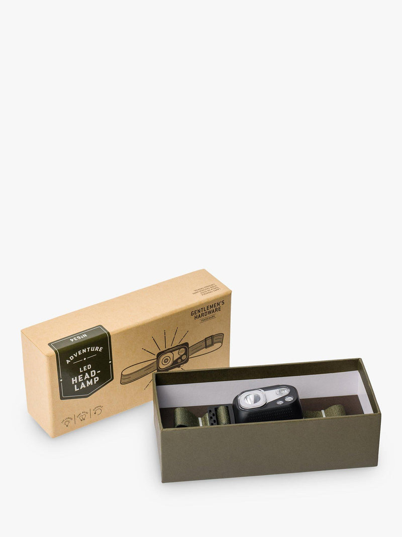 Gentlemen's Hardware head torch army green, imported from the UK