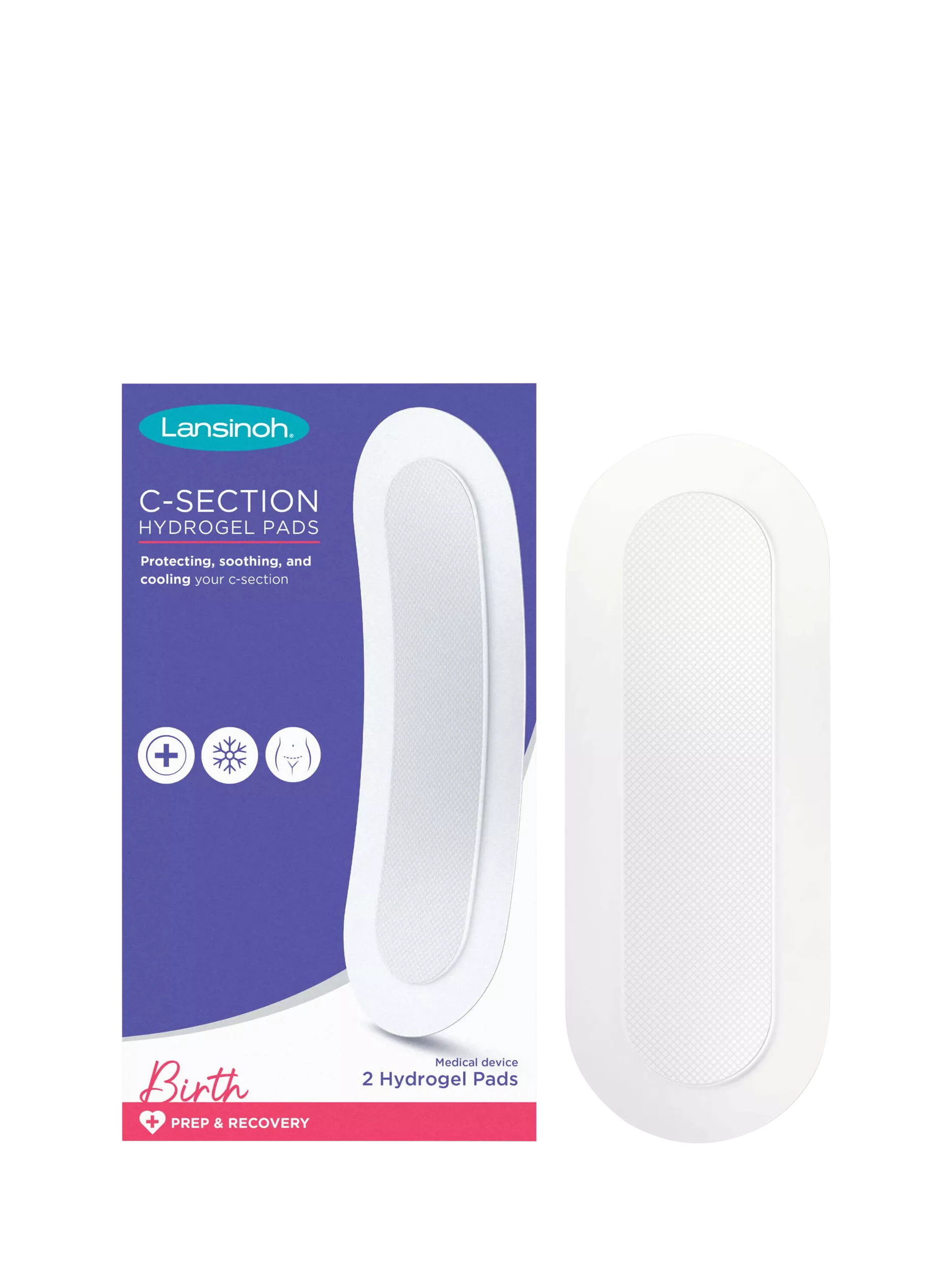 Lansinoh C-section Hydrogel Cooling Pads, Pack of 2 - McGrocer