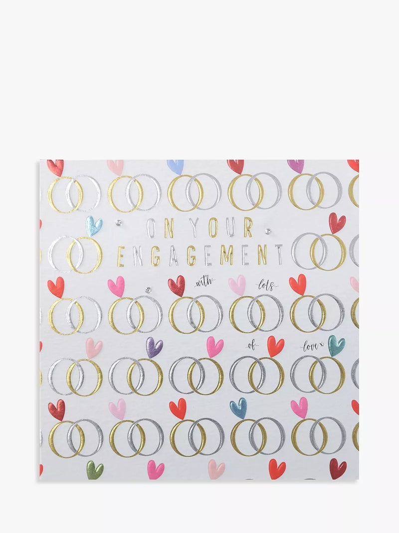 Wendy Jones Blackett entwined rings engagement card (British brand)