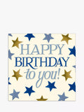 Emma Bridgewater Blue & Gold Stars birthday card, imported from the UK