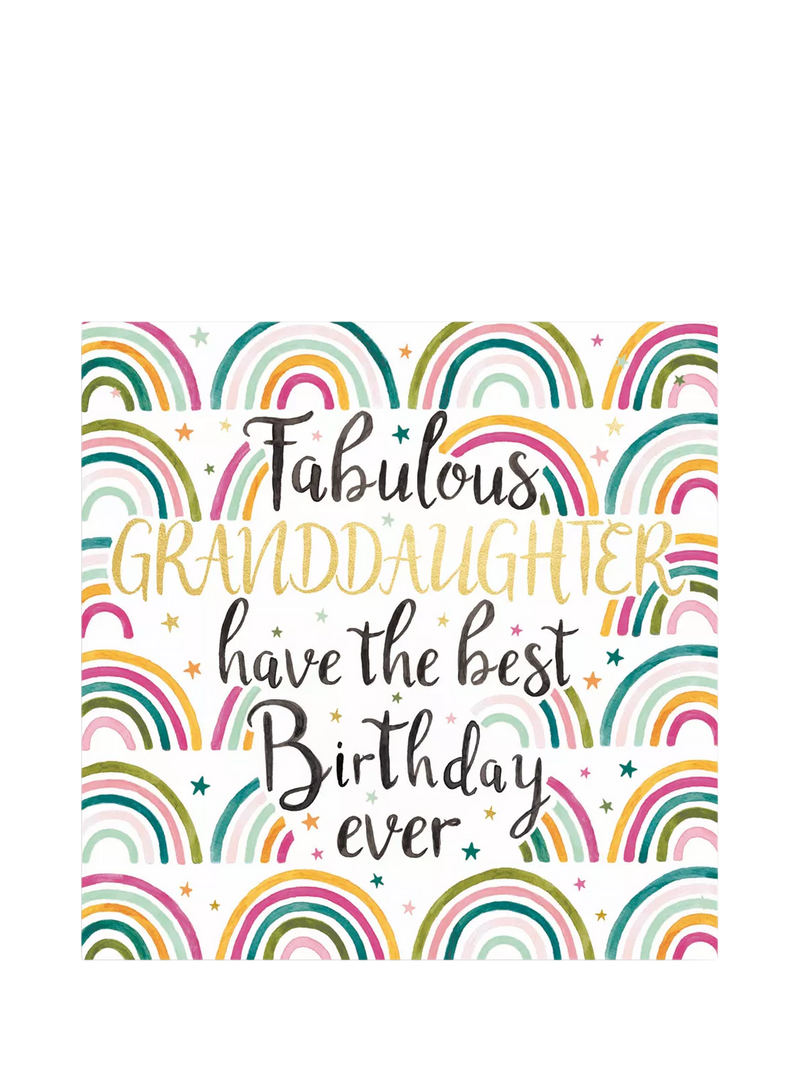 Woodmansterne granddaughter birthday card rainbow - British product