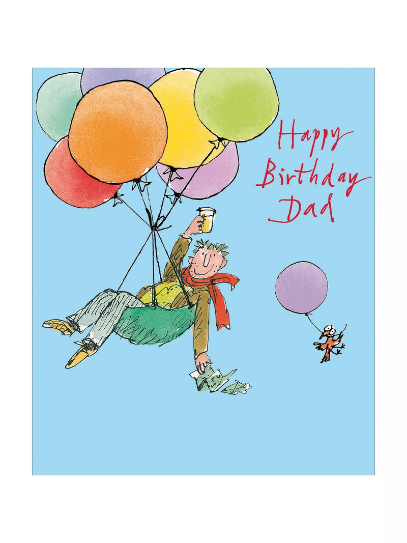 Woodmansterne floating balloons dad birthday card, UK version