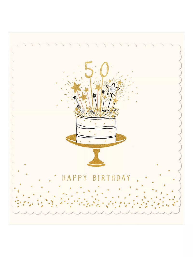 The Proper Mail Company cake 50th birthday card - British product