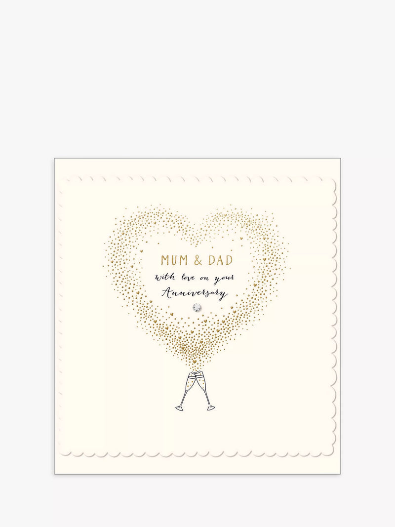 Proper Mail Company Heart Mum and Dad Card 15cm square British product