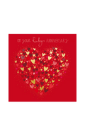 Woodmansterne ruby anniversary card with envelope (British brand)
