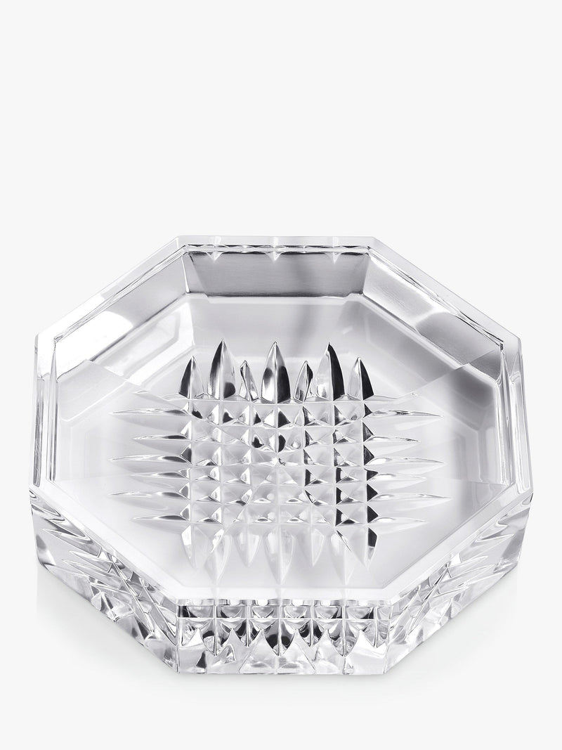 Intricate Cut Glass Decorative Tray with Bevelled Centre