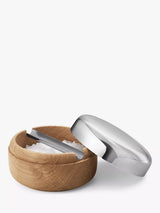 John Lewis Georg Jensen Alfredo Salt Jar with Spoon, 9cm x 4.7cm- Buy online at McGrocer