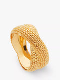 Monica Vinader Heirloom Woven Cross Ring Gold