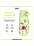 Ion8 Dinosaurs drinks bottle Luminous Pear 400ml, UK version