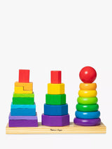 John Lewis Melissa & Doug Geometric Stacker Wooden Stacking Toy- Buy online at McGrocer