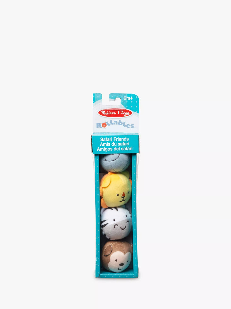Soft rollable safari animal toy set for toddlers, imported from the UK