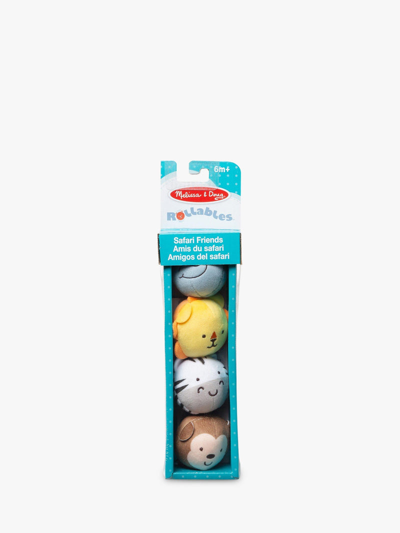 Soft rollable safari animal toy set for toddlers, imported from the UK