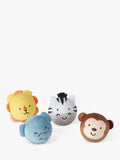 Soft rollable safari animal toy set for toddlers, imported from the UK