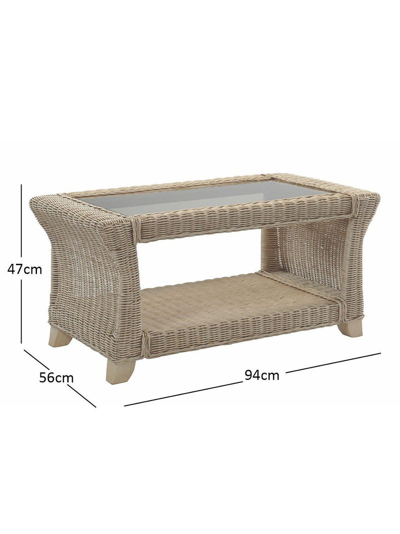 Desser Clifton rattan coffee table natural, UK version
