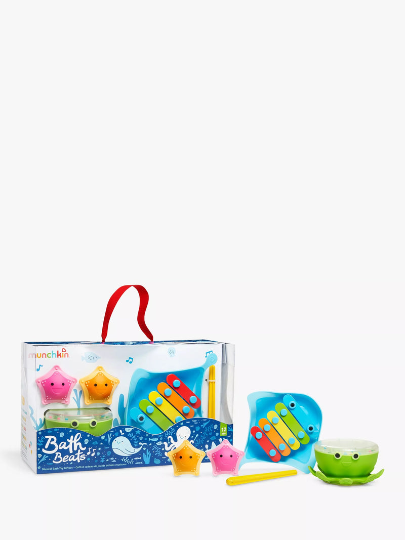 Munchkin bath musical toy set with xylophone and shakers, imported from the UK