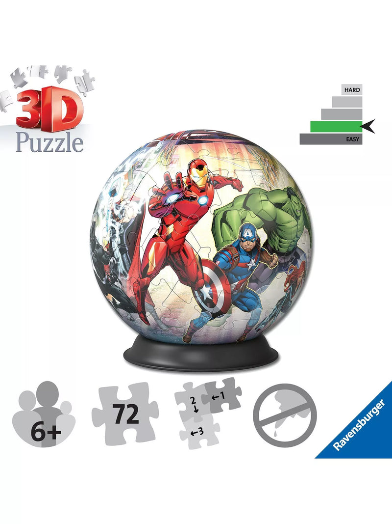 Ravensburger Disney Avengers 3D puzzle ball 72 pieces, imported from the UK