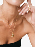 Monica Vinader Heart Pebble Locket Pendant in Gold, imported from the UK