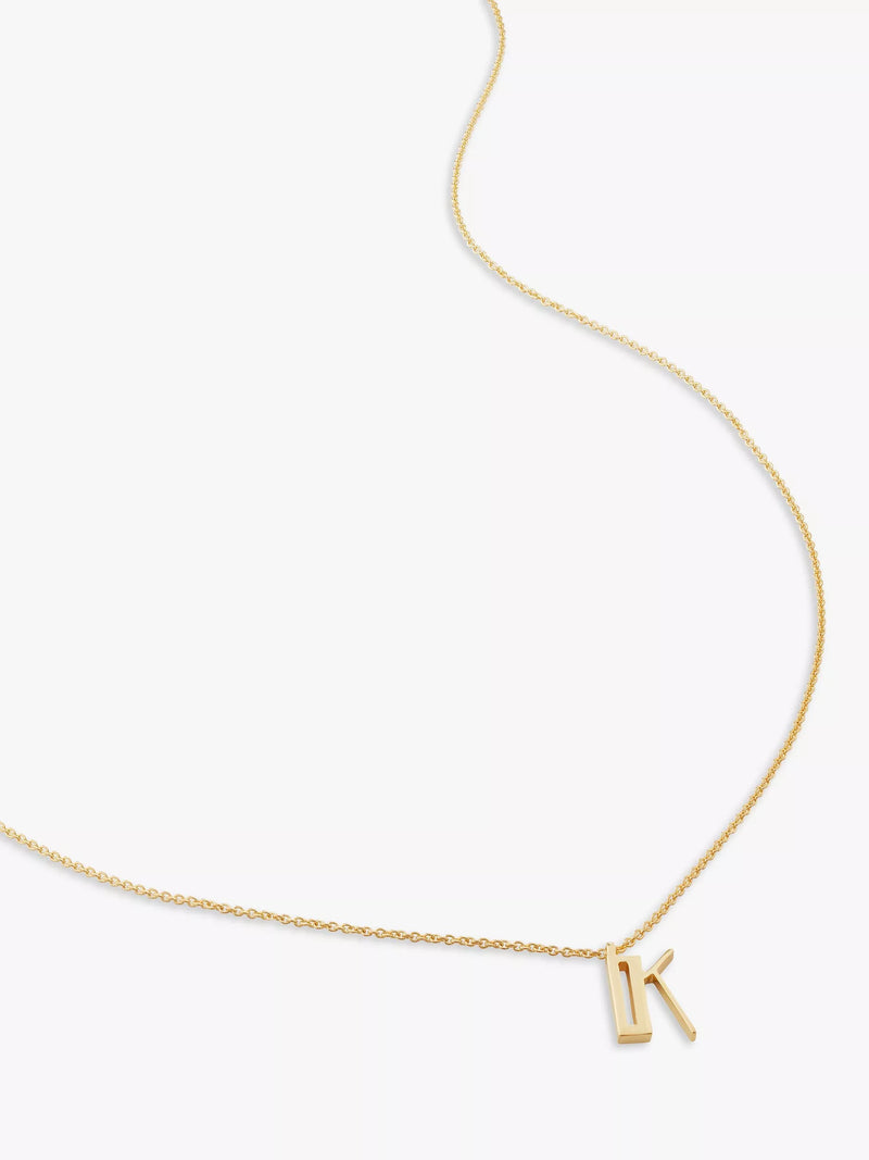 Monica Vinader Alphabet Pendant Necklace, Gold, K
