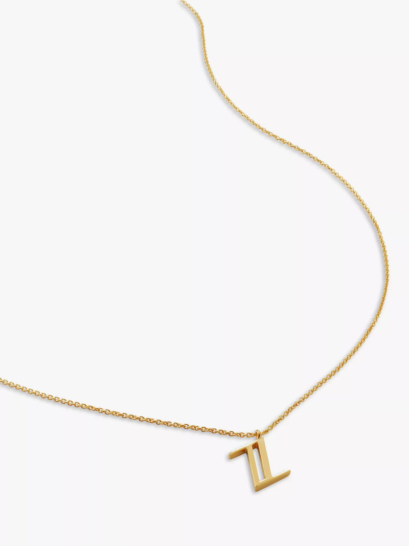 Monica Vinader Alphabet Pendant Necklace, Gold, Z