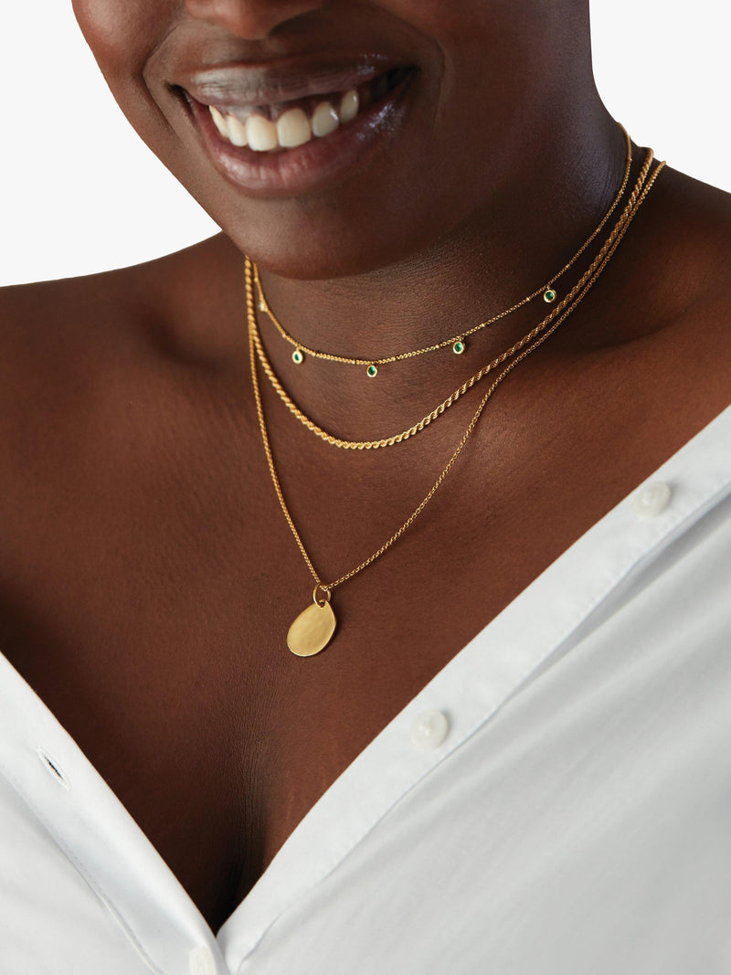 Monica Vinader onyx choker necklace gold/green 38-43cm - British product