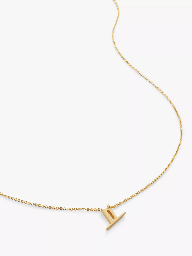 Monica Vinader Alphabet Pendant Necklace, Gold, Y