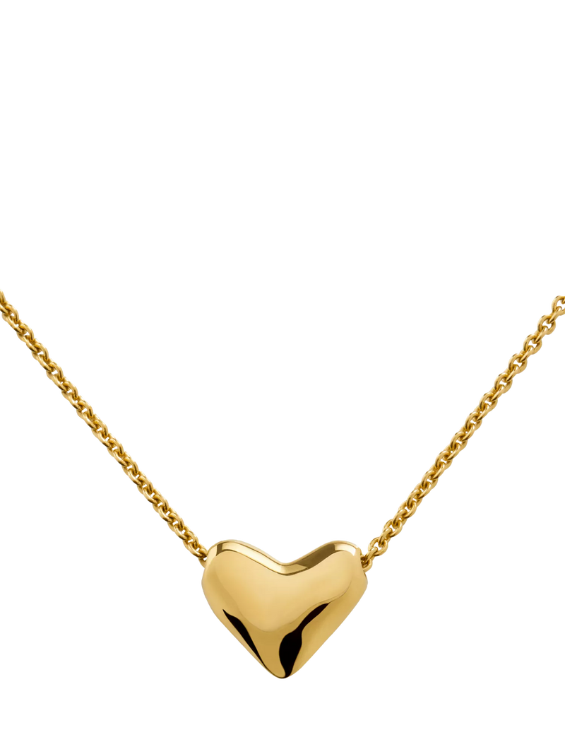 Monica Vinader heart pebble necklace in gold on adjustable chain (British brand)