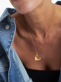 Monica Vinader heart pebble necklace in gold on adjustable chain (British brand)