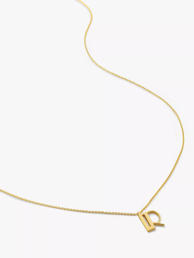 Monica Vinader Alphabet Pendant Necklace, Gold, R