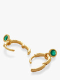 Monica Vinader Mini Gem Huggie Earrings Green Onyx, imported from the UK