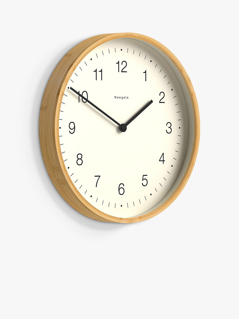 Newgate Clocks bamboo wall clock 38cm, imported from the UK