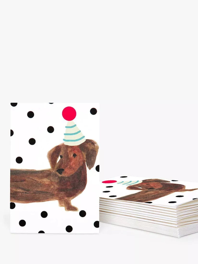 Caroline Gardner Party Sausage Dog Note Cards Pack 10 - British product