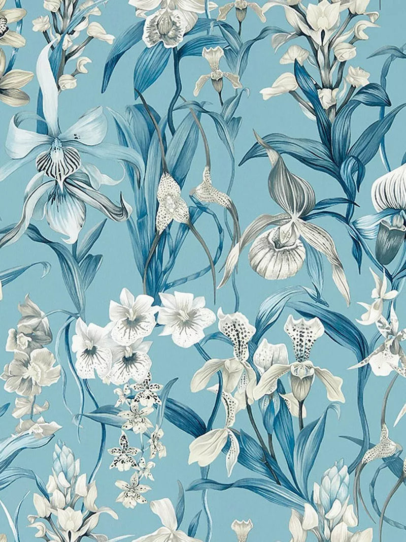 Harlequin Kalina wallpaper with wild orchids design, UK version