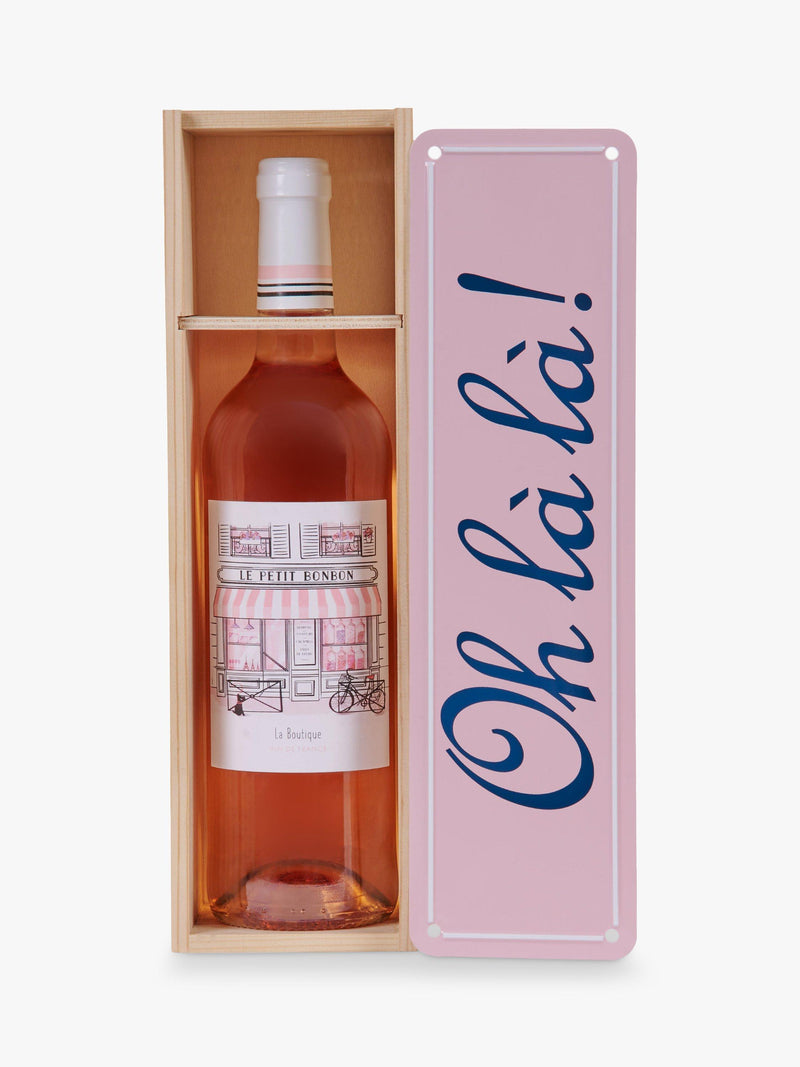 La Petit Bonbon rose wine in decorative tin lid box 75cl, imported from the UK